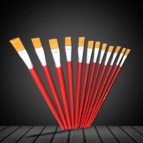 Red rod oil paint pen nylon hair water chalk row pen set acrylic painting painted pen brush art preschool education water pen