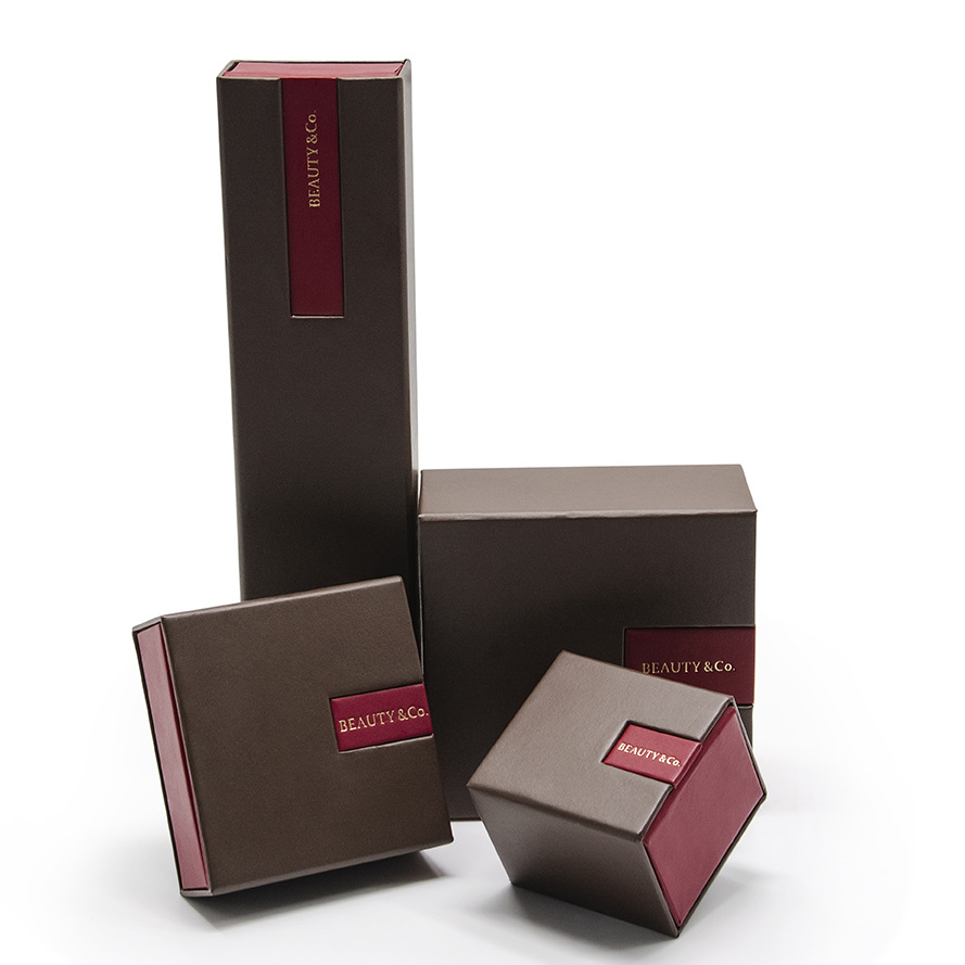 厂家直销价定Logo古典传统红棕色高档款卡扣抽屉珠宝首饰纸包装盒