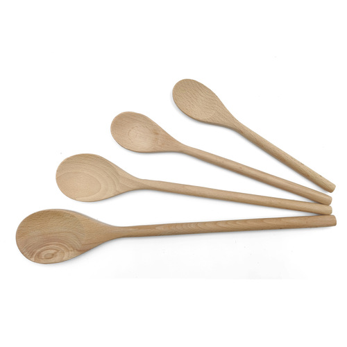 Unpainted wooden spoon, beech wood straight handle mixing spoon, baking spoon, soup pot cooking environmentally friendly wooden spoon
