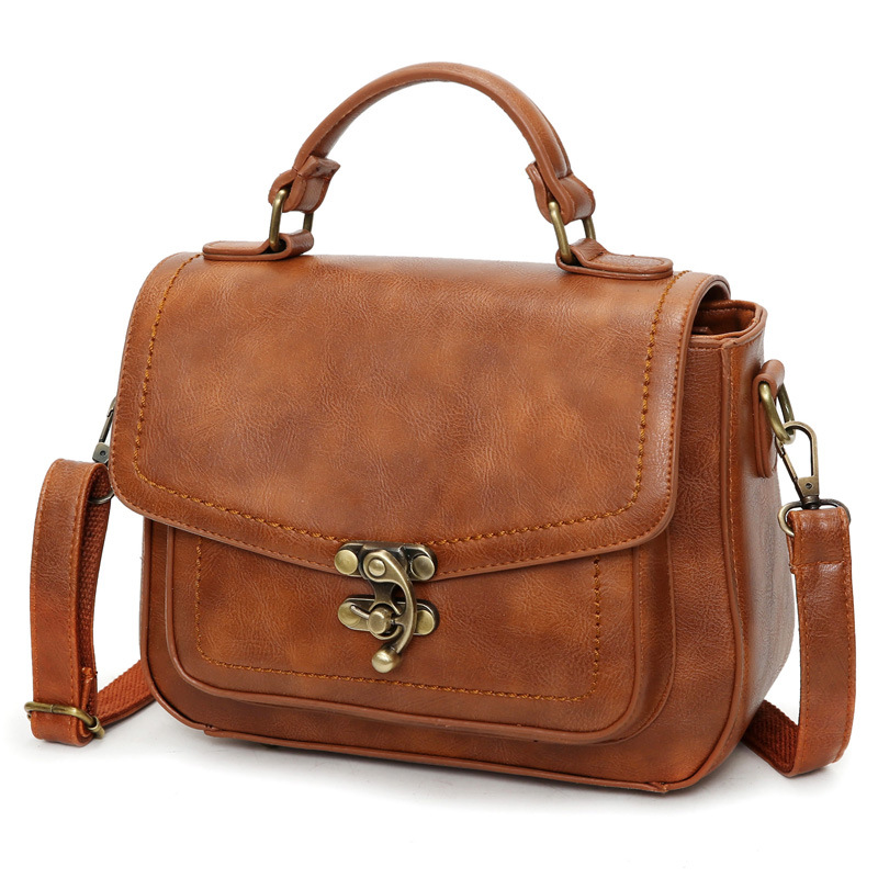2024 neue kleine quadratische Tasche Retro-Stil Handtasche PU-Leder Retro Lock Schnalle beliebte Mode vielseitige Damentasche minimalistische kleine Tasche_voghion.com