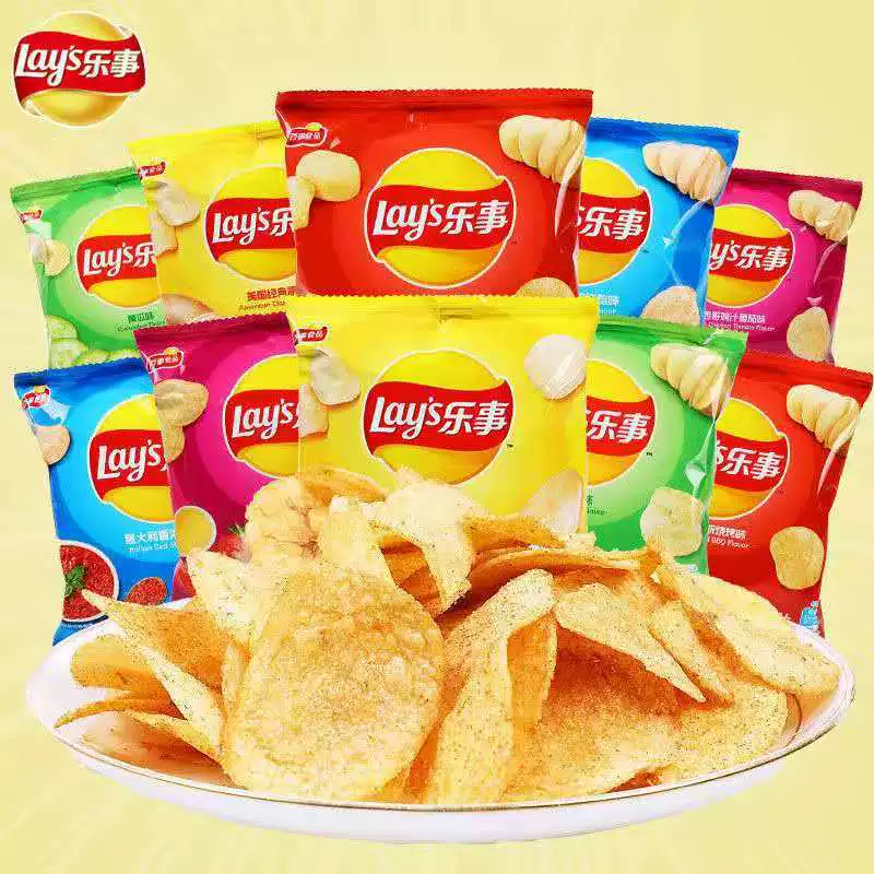 Целая коробка из 100 пачек чипсов Lay's 12 г маленькие упаковки снековые продукты воздушные кукурузные для KTV вечеринки интернет-знаменитость без пищевых добавок оптовая продажа