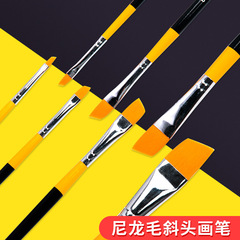 Factory Wholesale Nylon Hair Angled Brush Set for Students, Oil Paint Brush and Watercolor Brush Set, Watercolor Palette Brush Wholesale