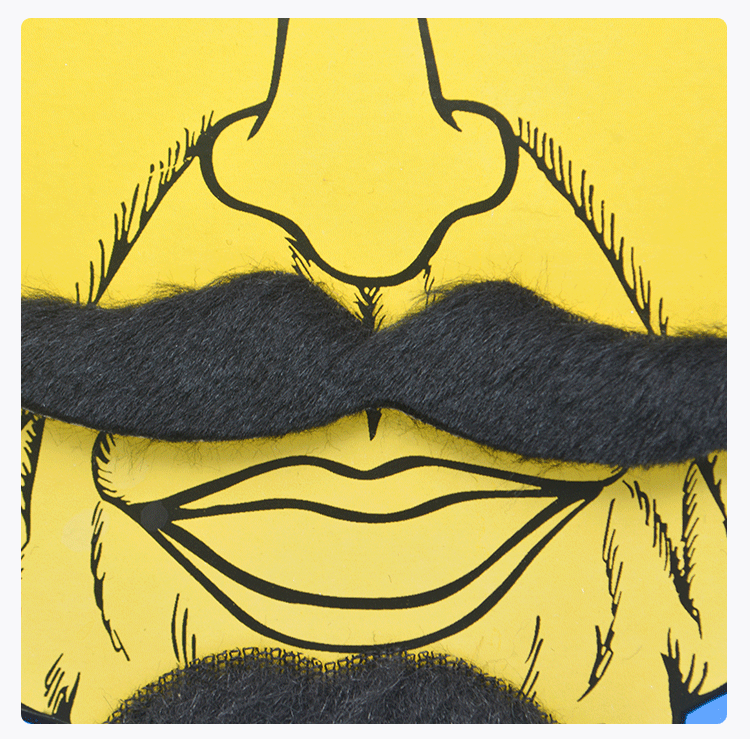Cross-border Halloween costume simulation beard stickers, funny glasses beard, birthday party decoration, plush beard props detail image 4