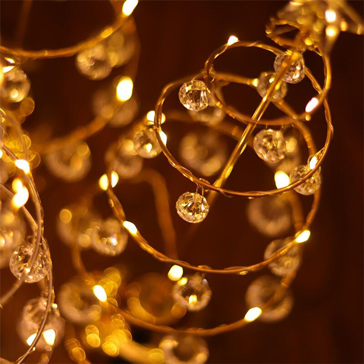 Año nuevo LLEVÓ la luz del árbol de cristal luminoso árbol decoración del hogar en línea sala de celebridades de Navidad pequeñas luces de colores