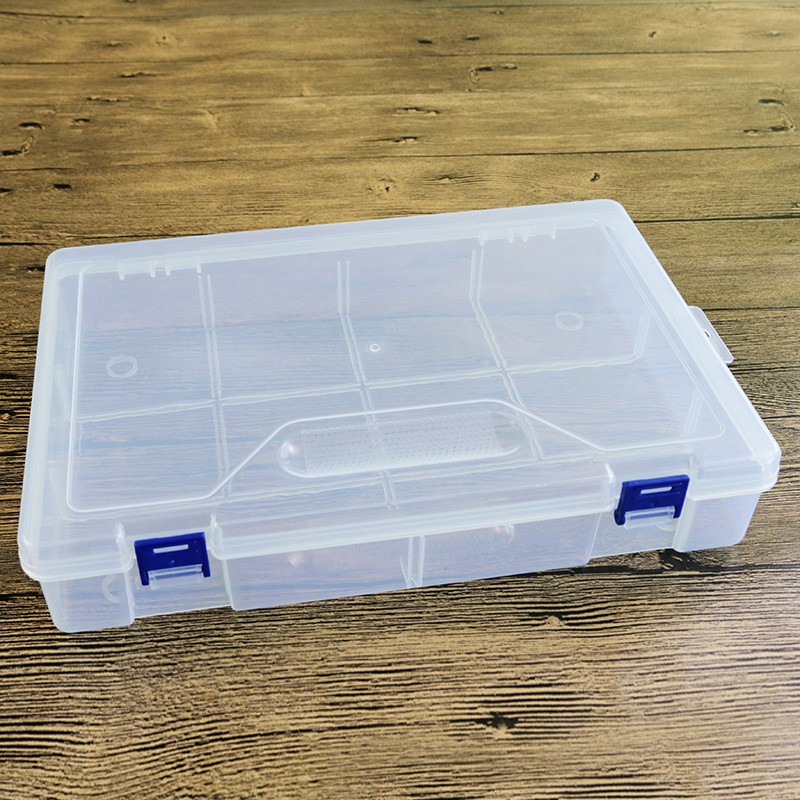 大号10格空盒玩具收纳盒有盖无插片透明收纳整理桌面收纳盒子