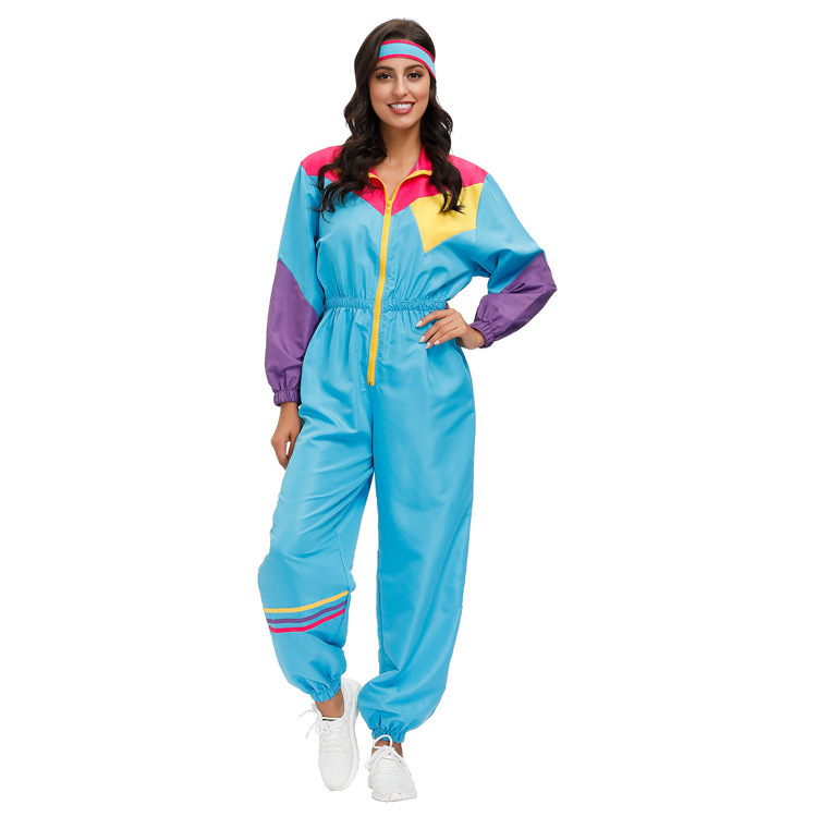 Halloween Europe and the United States in the 80 s and 90 s retro sportswear vitality dance sports aerobics ski suit performance