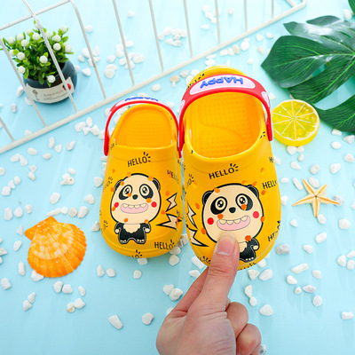 壹件代發兒童拖鞋夏男童室內軟底嬰幼兒寶寶洞洞鞋防滑小童涼拖女