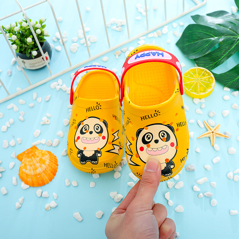 壹件代發兒童拖鞋夏男童室內軟底嬰幼兒寶寶洞洞鞋防滑小童涼拖女