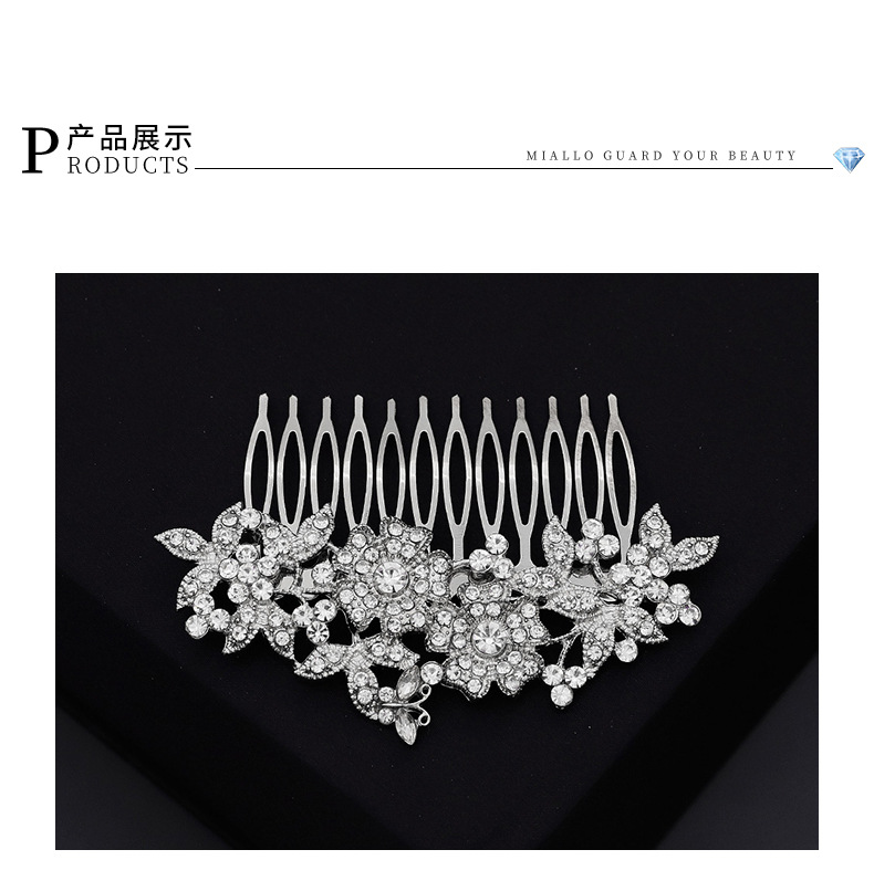 New Wedding Hair Accessories Simple Alloy Hair Comb Personality Butterfly Rhinestone Insert Comb Banquet Head Jewelry  Wholesale Nihaojewelry display picture 4