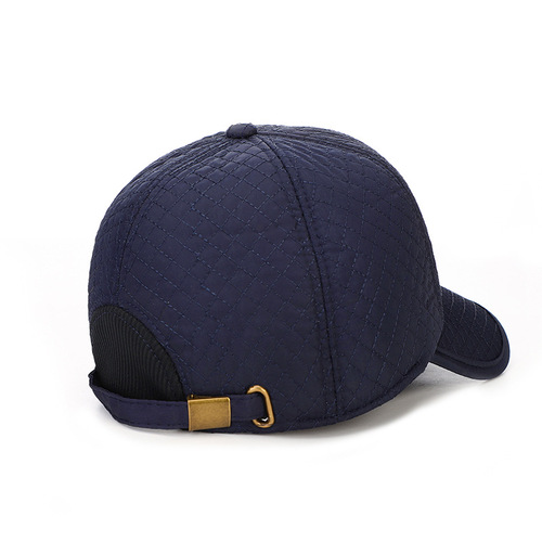 Winter men's Korean style casual warm hat for the elderly outdoor ear protection cold peaked cap quilted embroidered old man cotton hat