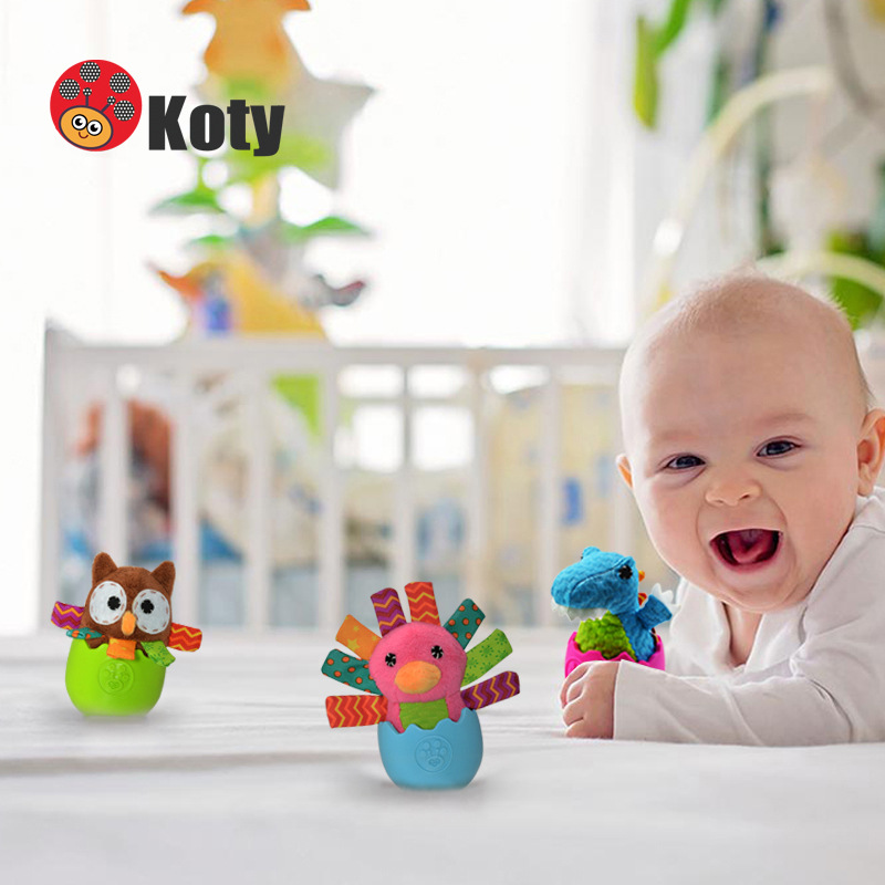 新品KOTY寶寶早教嬰兒不倒翁 卡通動物 毛絨玩具 地灘拿貨