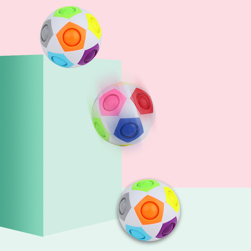 Yuxin upgraded version of Magic Rainbow Ball Rubik's Cube children's educational toy football 12-hole elastic decompression vent toy