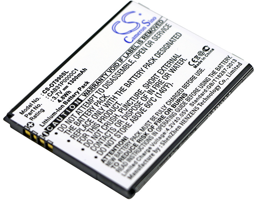 厂家直供CS适用Alcatel OT-W939 CAB31P0001C1手机电池