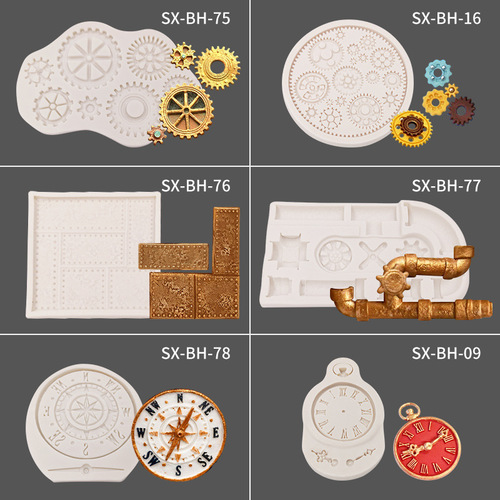 Sanxin Gear Fondant Silicone Compass Mechanical Clock Accessories Mold Chocolate Decoration Mold