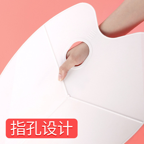 Cross-border oil painting palette three-line oval plastic shape gouache watercolor acrylic paint palette palette