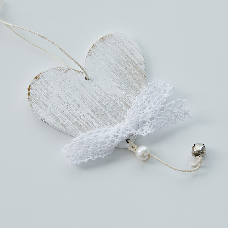 Navidad encaje blanco alce pentagramas amor árbol de Navidad colgante decoración de Navidad guirlandas decoración de caña