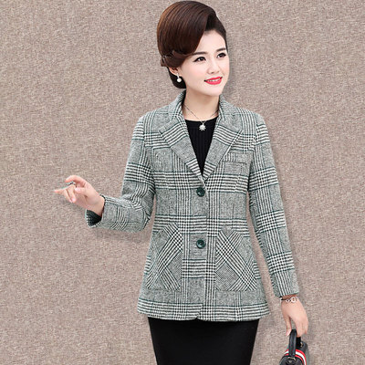 n01春装妈妈外套新款40-50岁中老年人春秋洋气上衣中年女小西服|ru