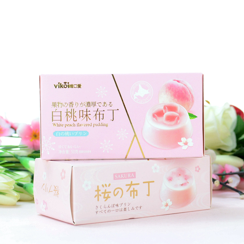 唯口爱白桃樱花布丁