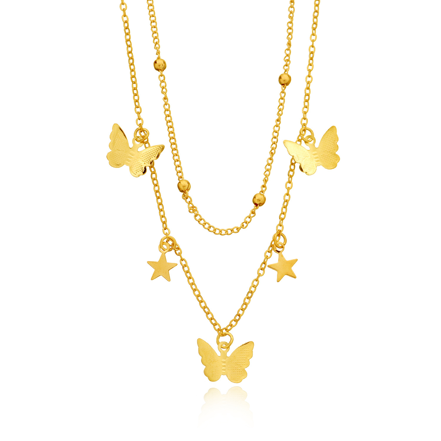 Simple Style Star Butterfly Alloy Plating Women's Layered Necklaces display picture 4