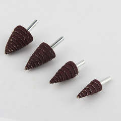 Conical sanding mop, handle-mounted spiral grinding mop, metal grinding and polishing mop, pointed handle impeller