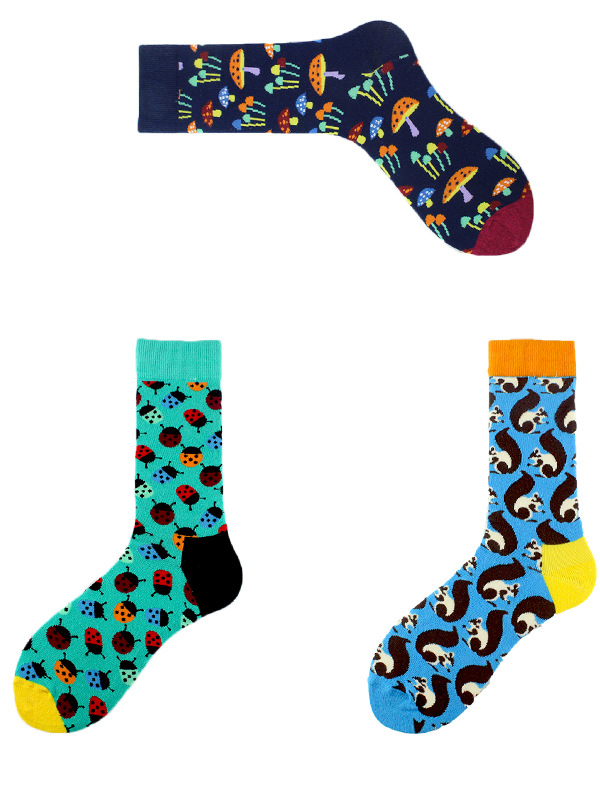 Unisex Einfacher Stil Eichhörnchen Pilz Baumwolle Crew Socken Ein Paar display picture 7