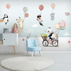 Kunshang cross-border new style fox panda bear mouse balloon wall sticker living room bedroom removable decorative painting KS6780
