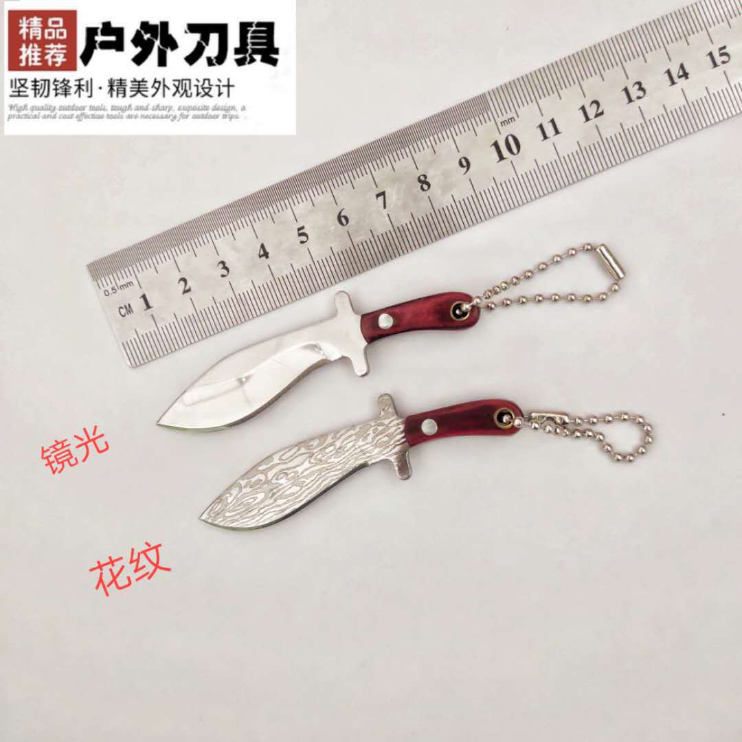 直销户外精品小刀彩木柄小直弯刀花纹小刀收厂臧精美欢赏礼品刀具