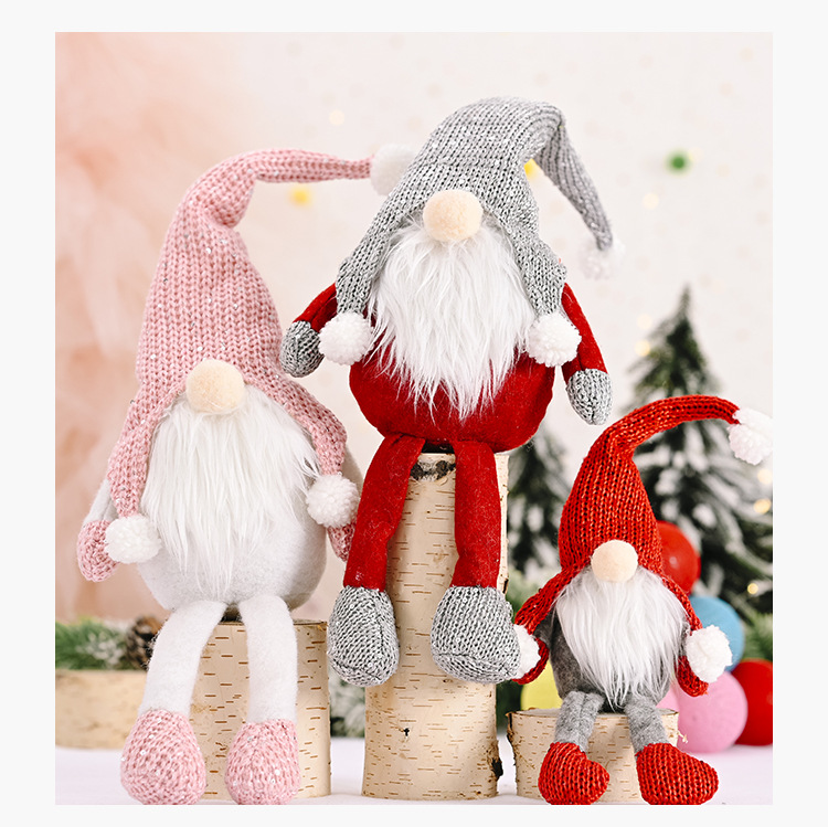 Christmas Supplies Red-haired Forest Old Man Hanging Legs Ornaments display picture 12