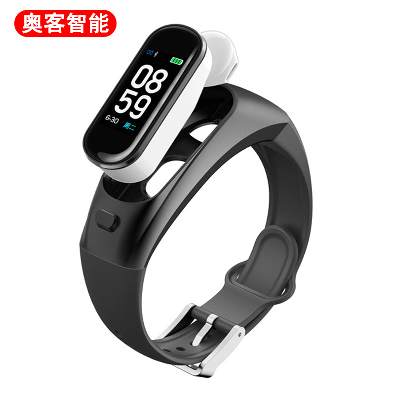 【小额批发】H109智能手环蓝牙耳机心率血压监测二合一接听电话