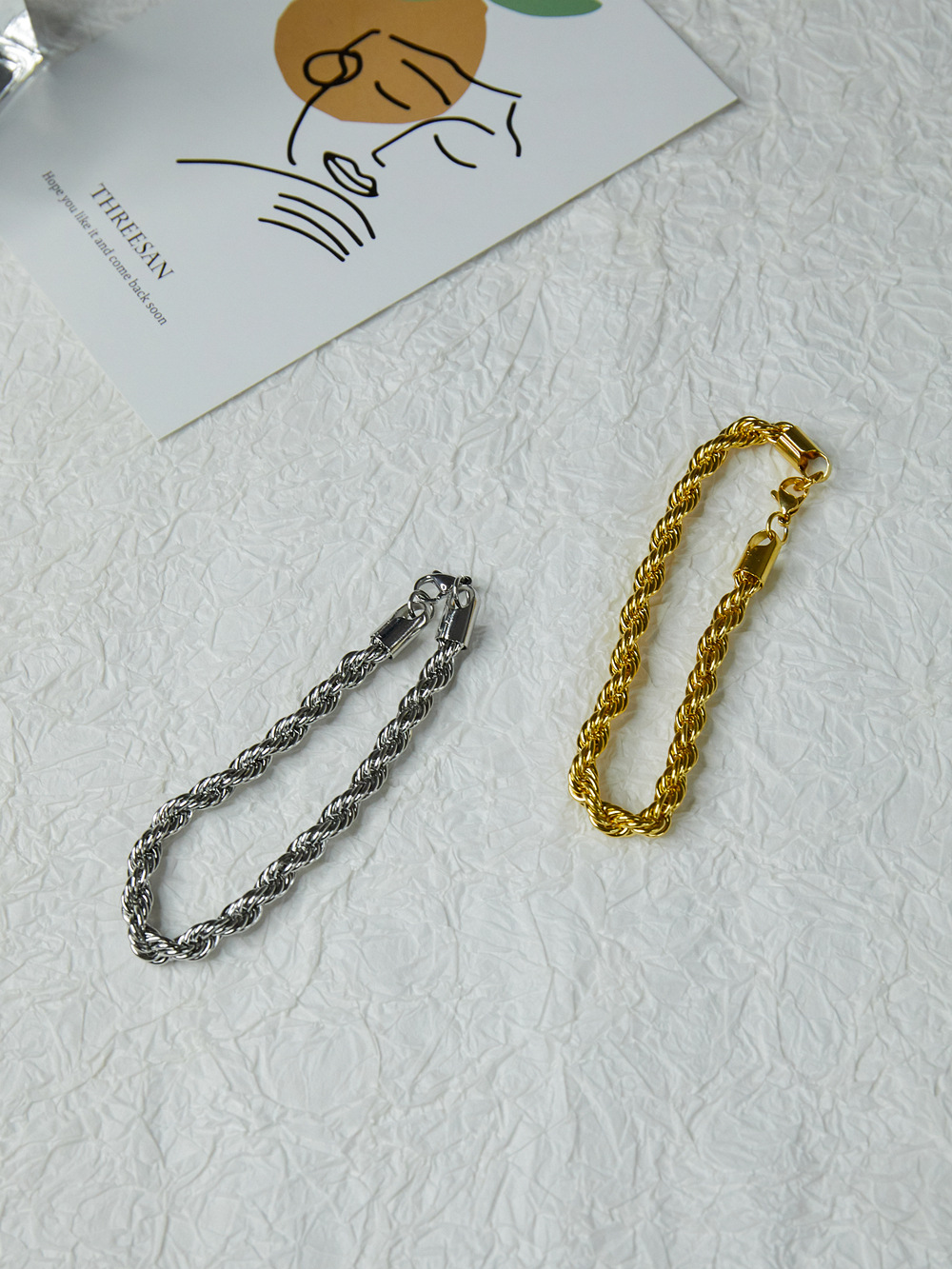 18K Gold Plated Plating Material 304 Stainless Steel Pendant Material Bracelets Classification Simple Style Solid Color 304 Stainless Steel Plating 18K Gold Plated PVD Coated Men's Bracelets Men's Chain Bracelets