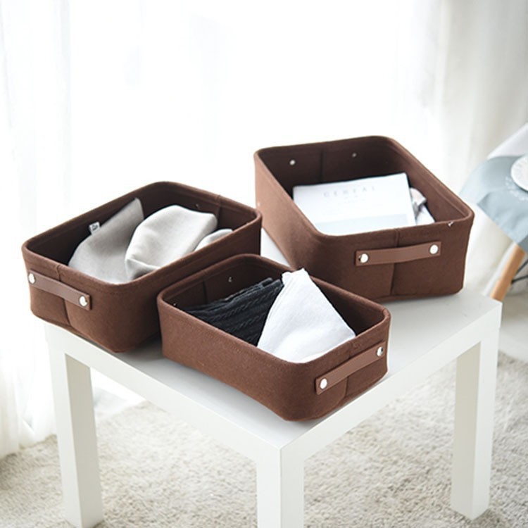 Fábrica al por mayor cesta de almacenamiento de fieltro ropa sucia cesta de almacenamiento de fieltro libro hogar caja de almacenamiento de fieltro