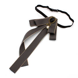 纯色休闲飘带领结女士蝴蝶结领花服饰配件厂家批发现货手工中性