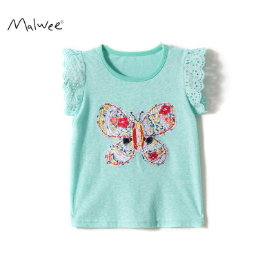 children Short sleeved T-shirt girl summer Thin section pure cotton jacket Children baby new pattern T-shirt Children's clothing wholesale