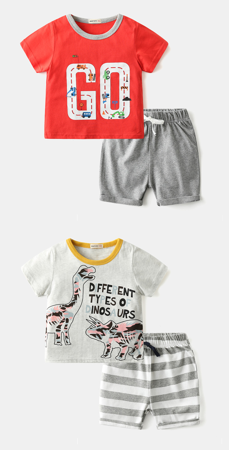 Casual Cartoon Cotton Blend Boys Clothing Sets display picture 2