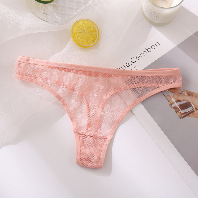 Solid Color Seamless Breathable Invisible Low Waist Thong Panties display picture 3