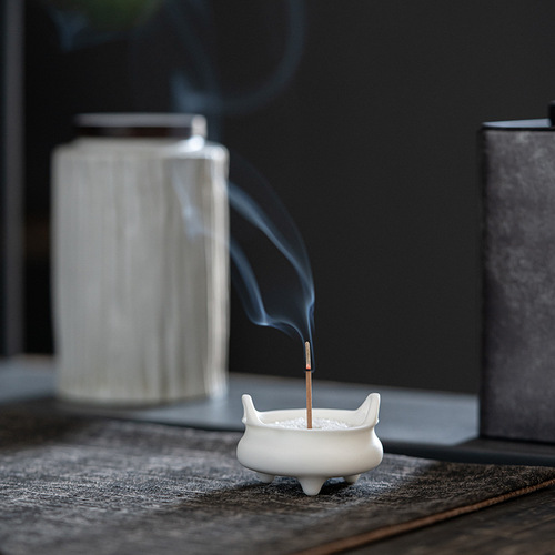 Creative mini ceramic aromatherapy stove Zen small ornaments home tea room tea desktop household wire incense burner incense holder