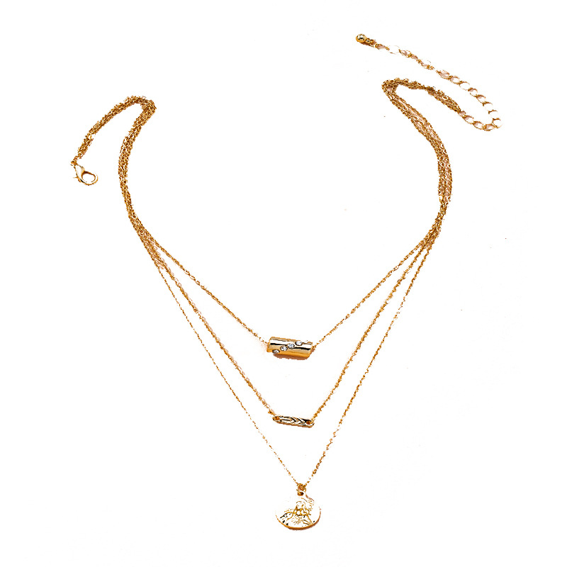 New Simple Multi-layer Human  Necklace display picture 5