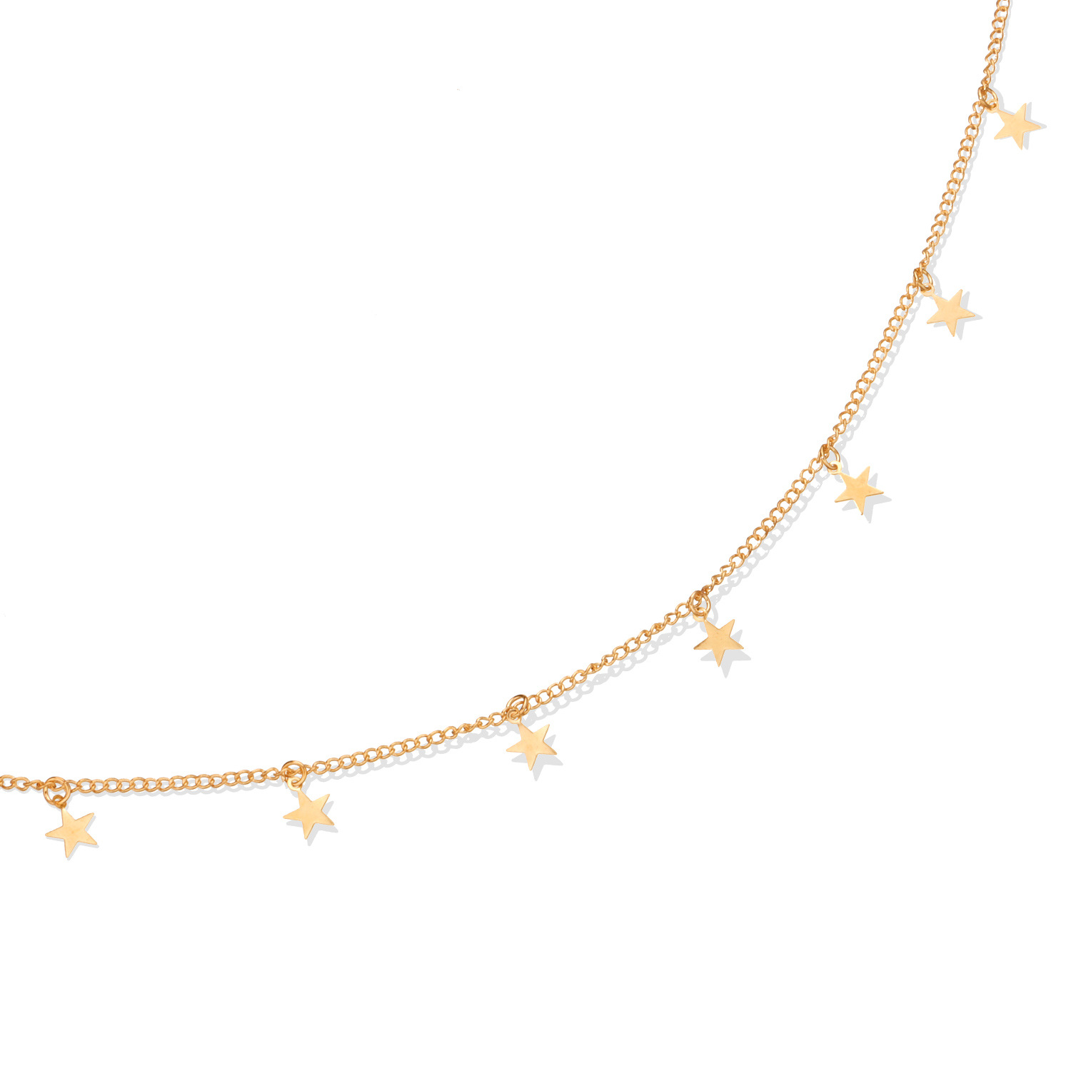 Alloy Material Simple Style Pentagram Star Alloy Pendant Necklaces Wholesale