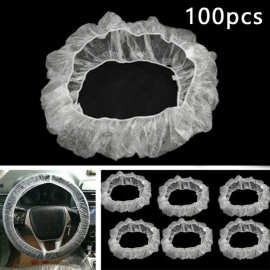 100pcs 汽车方向盘套 一次性方向盘套  防尘汽修保养塑料方向盘