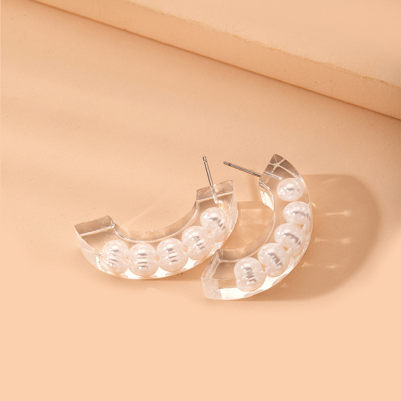 Fashion Pearl Geometric Irregular Simple Earrings Wholesale display picture 5