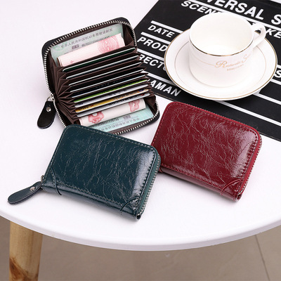 Genuine leather High-capacity 2020 Card position Card package Small zipper Refinement high-grade ultrathin Simplicity coin purse