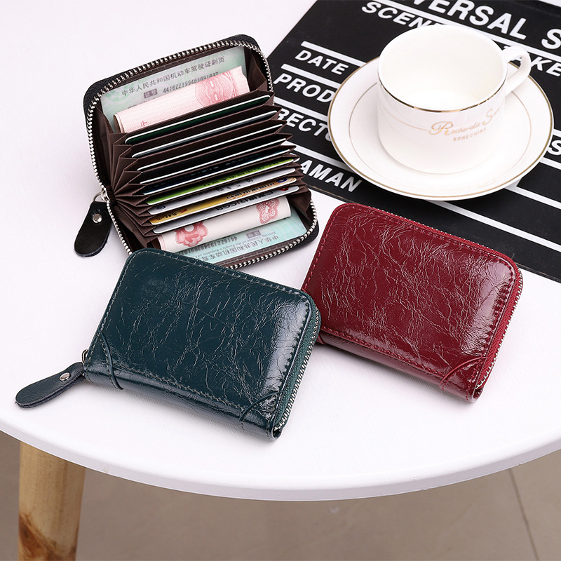 Genuine leather High-capacity 2020 Card position Card package Small zipper Refinement high-grade ultrathin Simplicity coin purse