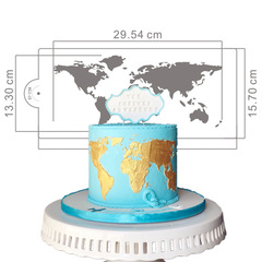 Stamping template Earth map pulling flower mold cake spraying flower mold DIY baking decoration template hand-drawn mold