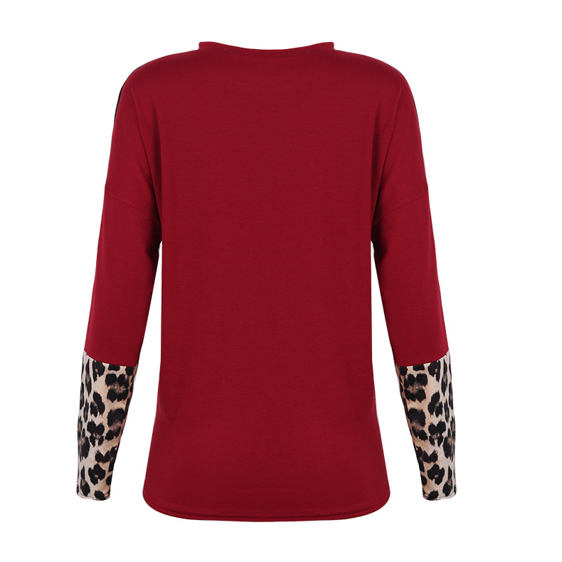 autumn and winter long-sleeved stitching round neck T-shirt top  NSZH33155