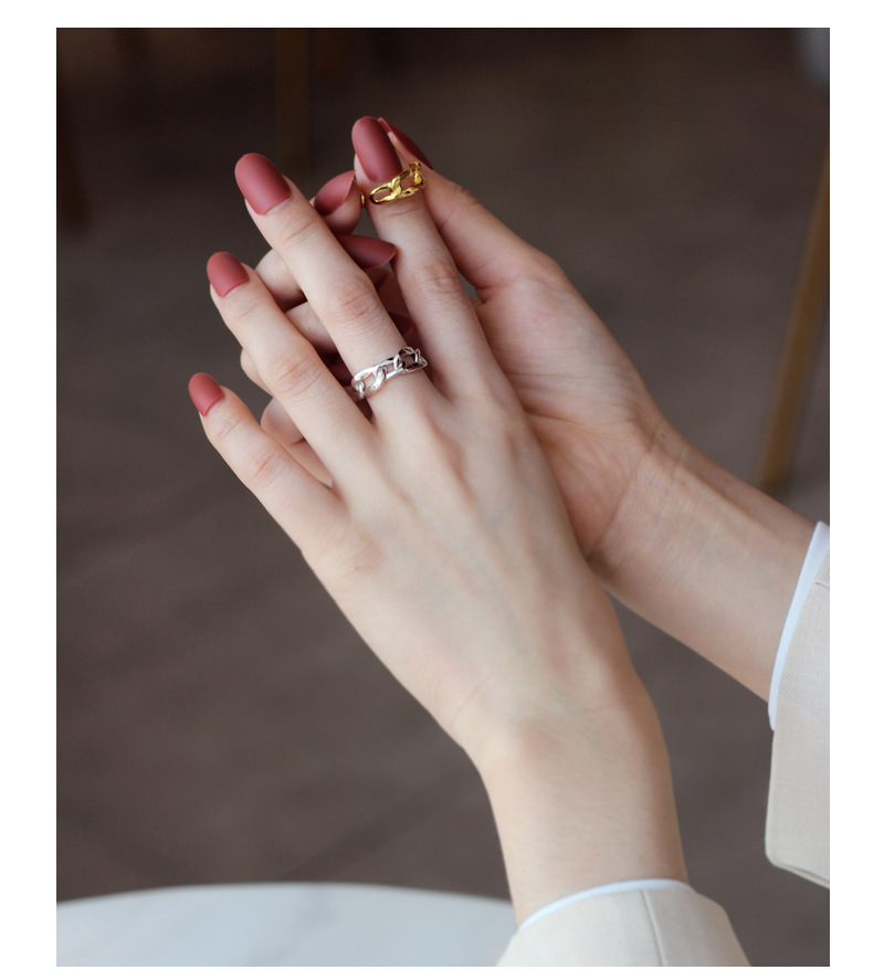 Simple Style Solid Color Silver Plating Hollow Out Open Ring 1 Piece