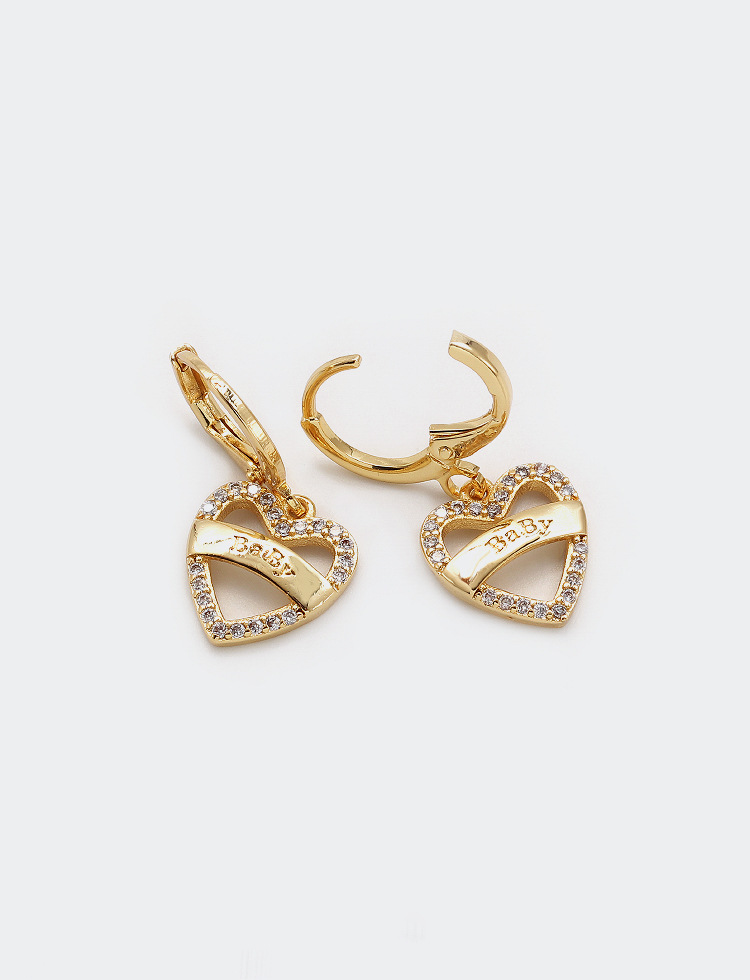 Korean heartshaped copper necklace earrings setpicture3
