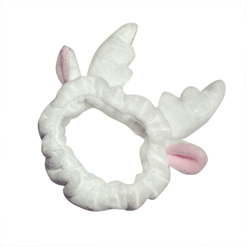 Accesorios para el cabello coreano lavado facial banda para el cabello banda de maquillaje femenino diadema máscara banda para el cabello franela Linda cornamenta venta Linda diadema