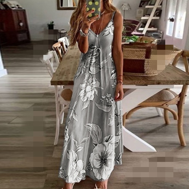 A-line Skirt Casual Printing Printing Maxi Long Dress display picture 3