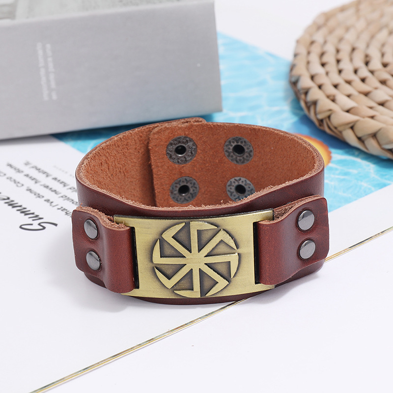 retro simple punk leather bracelet