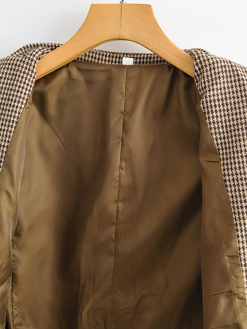 wholesale autumn button mid-length houndstooth suit NSAM5766